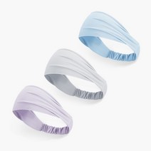 dore 여성 스포츠 스타일링 헤어밴드 모던 컬러 헬스 요가 세안 조깅 3P 세트, 단색 (스카이블루+라이트그레이+퍼플)