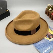 울 페도라 중절모 카우보이 중절 모자 여성 남성 펠트 교회 남녀공용 나비 매듭 재즈 남녀공용을 위한 가격