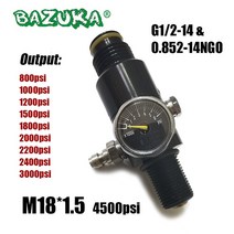 M18 * 1.5 공기 HPA 4500psi 압축 공기 CO2 탱크 레귤레이터 밸브 출력 압력 800psi ~ 3000psi 다이빙 실린더 병 신제품, 1500psi with cap