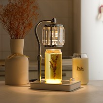 캔들백화점 불면증 심신안정에 도움을주는 라벤더 에센셜 아로마 캔들+엘사 캔들워머 세트, 엘사(실버 화이트)+리얼 라벤더 캔들570g세트