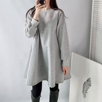 세라제이 기모 A라인 플레어 긴팔 원피스