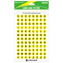 유니온플러스 unionplus 영문스티커(320/황색) UL-320YE 9mm 1개