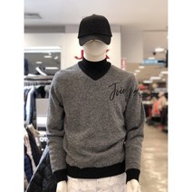 JDX 남성겨울 세련된 레터링 하이넥 방풍 니트