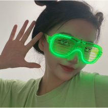 떨샵 LED셔터 쉐이트 선글라스 안경 파티 인싸안경, 그린