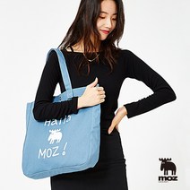 모즈스웨덴 스티치 캔버스 숄더백 스카이블루