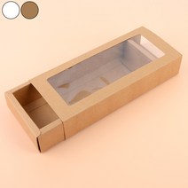 VEDANA_ 화과자 박스 DIY 선물포장 크라프트박스 투명창 1289272p, 3개, 브라운