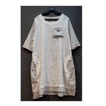 마후쿠 원피스형 아사면 롱블라우스ab6233