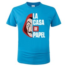 피아 남자 여자 T 셔츠 차가운 돈 강도 종이의 집 La Casa De Papel 인쇄 Tshirt 재미 있은면 티 여름 정상 의류