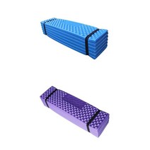 2x 휴대용 내구성 접이식 폼 매트 텐트 접이식 비치 슬리핑 패드 경량 야외 배낭 폐쇄 셀 매트리스 모이스처 쿠션, 퍼플+블랙