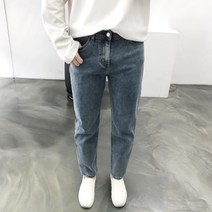 간절기 봄 테이퍼드핏 남자 컷팅 8부 청바지 데님