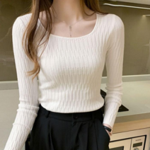 베러댓걸 여성용 가을 겨울 아이스큐빅 반하이넥 긴팔 니트