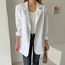 로아시크 / 여름 아우터 뒷절개 오버핏 린넨 자켓