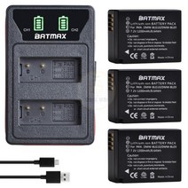 카메라 배터리 Batmax DMW-BLG10 DMW-BLE9 BLE9E BP-DC15 및 LED 듀얼 USB 충전기 파나소닉 LUMIX GF5 GF6 GX7 LX100 GX80 G, 3개 세트, 02 3Pcs set