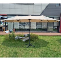 HC028 크랭크 더블 롱 파라솔 대형 비치 정원 카페 테라스 그늘막, 크랭크 롱파라솔-카키