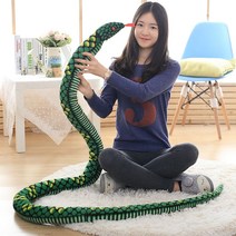 코브라 뱀 인형 대형 초대형 아나콘다 동물 캐릭터 선물 봉제 안고자는 애착 인형 300cm, 260cm 그린 아나콘다