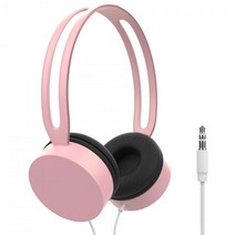 마카롱 컬러 3.5mm 잭 유선 헤드폰 HD 사운드 오버 이어 헤드셋 베이스 HiFi 음악 PC MP3 전화 tv용 스테레오 이어폰, [03] 03 pink