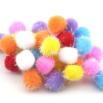[홈앤스쿨] 칼라 반짝이 뿅뿅이 (30mm) 폼폼이 솜방울 단색 혼합색상