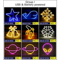 네온사인 룸인테리어LED 네온 불빛 많은 모양 야간 조명 로그인 램프 USB 더블 전원 실내 크리스마스 웨딩, 09 I_09 9