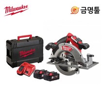 밀워키 M18 CCS66-502X 충전원형톱 18V 5.0AH 2팩 7 1/4인치 BL모터 날포함 충전스킬쏘, 2개