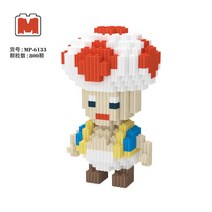 슈퍼 마리오 브라더스 루이기 요시 빌딩 블록 만화 애니메이션 미니 액션 피규어 헤드 조립 장난감 어린이 생일 선물, [03] M6133
