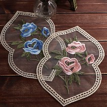 [트리빌리지] 예쁜 타원 꽃무늬 러그 디자인 소품, 청꽃