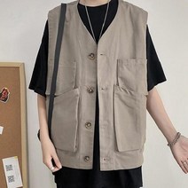 [SH] 아메카지 씨티보이 패션 스타일 빅 포켓 조끼 베스트( SH 72000EA )