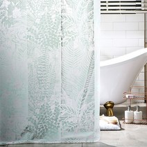 cocooning EVA 북유럽 Palm Tree 방수 샤워커튼 180X180 (커튼고리12P포함), 1Ea