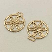 1pcs 금속 라운드 꽃 모양 펜 던 트 패션 버클 DIY 핸드백 지갑 의류 신발 하드웨어 폐쇄 가방 부품 액세서리, Light gold