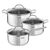 테팔 NEW 차세대 냄비 + 후라이팬 티타늄 스테인리스, 인튜이션 (편수18cm+양수20cm+양수24cm)