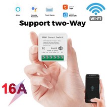 스마트홈 스마트전등스위치 16A WiFi 라이트 스위치 릴레이 모듈 차단기 Yandex Alice Tuya 타이머 음성 제어 작동 Alexa Google, Tuya Version