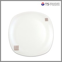 [돌산멜라민] 더블체크(백) - 신사각접시 (업소용 식당용), (DS-7815)