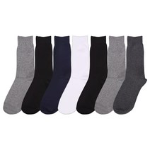 7켤레 남자 남성 중목 긴목 캐주얼 신사 정장 양복 구두 무지 양말 베이직