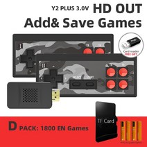콘솔게임 조이패드 DATA FROG-4K 비디오 레트로 게임 콘솔 1700 클래식 내장 무선 컨트롤러 8 비트 미니, United States, Y2S Plus With Battry, 번들 1