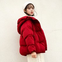 위위브렌 여성 캐주얼 두꺼운 후드 패딩 점퍼
