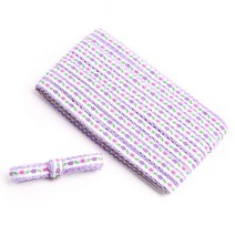 20색 10mm 자수리본 플라워 면테이프 스트랩 1롤(22Y), 07.화이트-퍼플