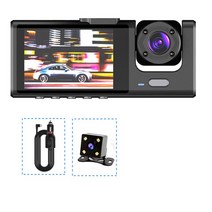 블랙박스 가성비택시 Uber 자동차 DVR 1080P 후면 카메라 3 대시 캠 720P 전면 및 내부 GPS 차량 블랙 박, 02 DVR With Rear Cam_02 32G