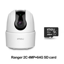 360카메라 360도 VR CCTV 3D 촬영 IMOU 레인저 2C 2MP 4MP 홈 와이파이 360 카메라 인간 감지 야간 투시경 아기 보안 감시 무선 ip 카메라, 4MP add 64G SD Card_미국 플러그