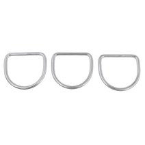 3 개/대 다이빙 스테인레스 스틸 구부러진 D- 스쿠버 버클 웨빙 벨트 클립, 실버, 설명