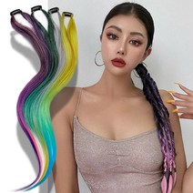 손쉬운 레게머리 땋은머리 힙합 뉴진스 똑딱핀 포인트 헤어 블레이즈, 얀-03번