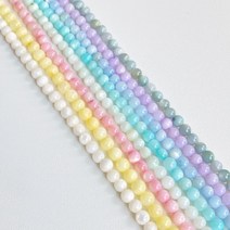 [DB4-023] 자개 라운드 3mm 볼 (1줄) 비즈 팔찌 목걸이만들기 DIY 재료, 퍼플