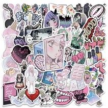 다꾸 꾸미기 마스킹1060pcs y2k kawaii domi girls 고딕 핑크 스티커 귀여운 애니메이션 미적 데칼 전화 가방 노트북 편지지 자동차 장난감 스티커, 60개