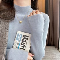 일월전빵 가을겨울 반목 폴라 터틀넥 긴팔 티셔츠 B-C011