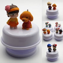 오르골 회전 멜로디 꾸미기 만들기 인테리어 소품 피규어 캐릭터 모형 음악 음률 활동 재료 키트, 소년과소녀(1526)