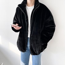 보들 밍크 퍼 하이넥 투웨이 지퍼 스트링 오버핏 점퍼(4color)