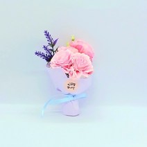 캘리그라피 납골당꽃 꽃다발 조화 봉안당 꾸미기 성묘 추모 꽃, 16.핑크피오니, 양면테이프