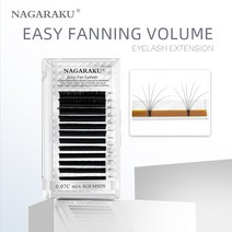 NAGARAKU-이지 패닝 오토 팬 속눈썹 익스텐션 패스트 블룸 플라워 메가 볼륨 프리 본드, 02 D_01 0.03 미리메터_11 16mm