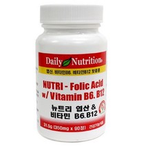 뉴트리 비타민B 비타민B6 B9 B12 영양제, 90정