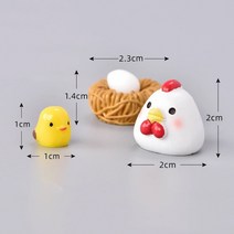 kawaii 코끼리 입상 소 돼지 개구리 오리 고슴도치 거북이 개 고양이 장식 미니 요정 정원 동물 동상 미니어처 수지 공예, 닭