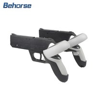 vr shooter games pistol gun stock controller 핸들 그립 향상된 fps 게임 경험 for oculus quest 2 케이스, 검은색