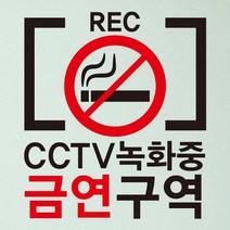 [뭉키데코] 금연스티커2_SMP-103_CCTV녹화중 금연구역01, 블랙+레드